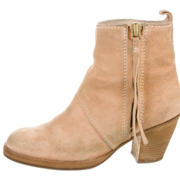 ACNE TAN SUEDE PISTOL ANKLE BOOTS 6 36 - Picture 2 of 4